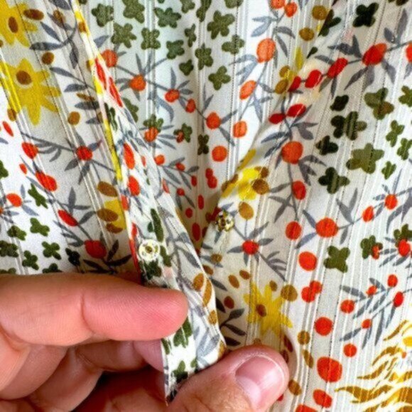 ba&sh | Women's Floral Orange Yellow Gold Thread Ruffle Dress Size Small - Picture 11 of 11